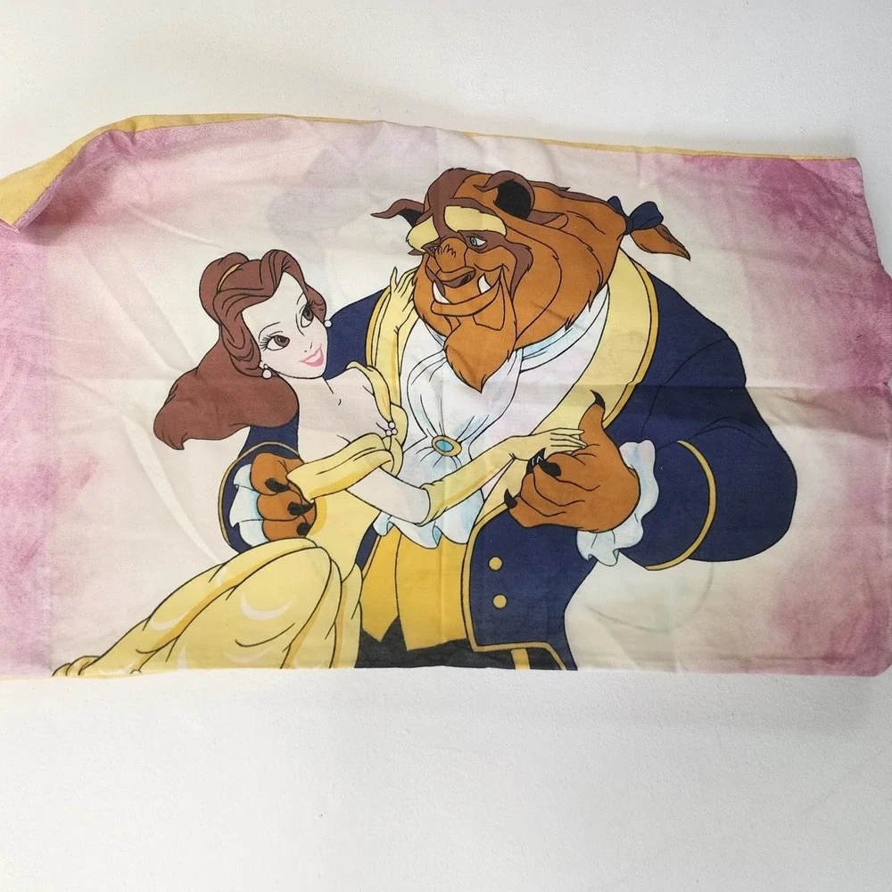 Vintage Beauty And The Beast Pillowcase 1990s 2 Sided